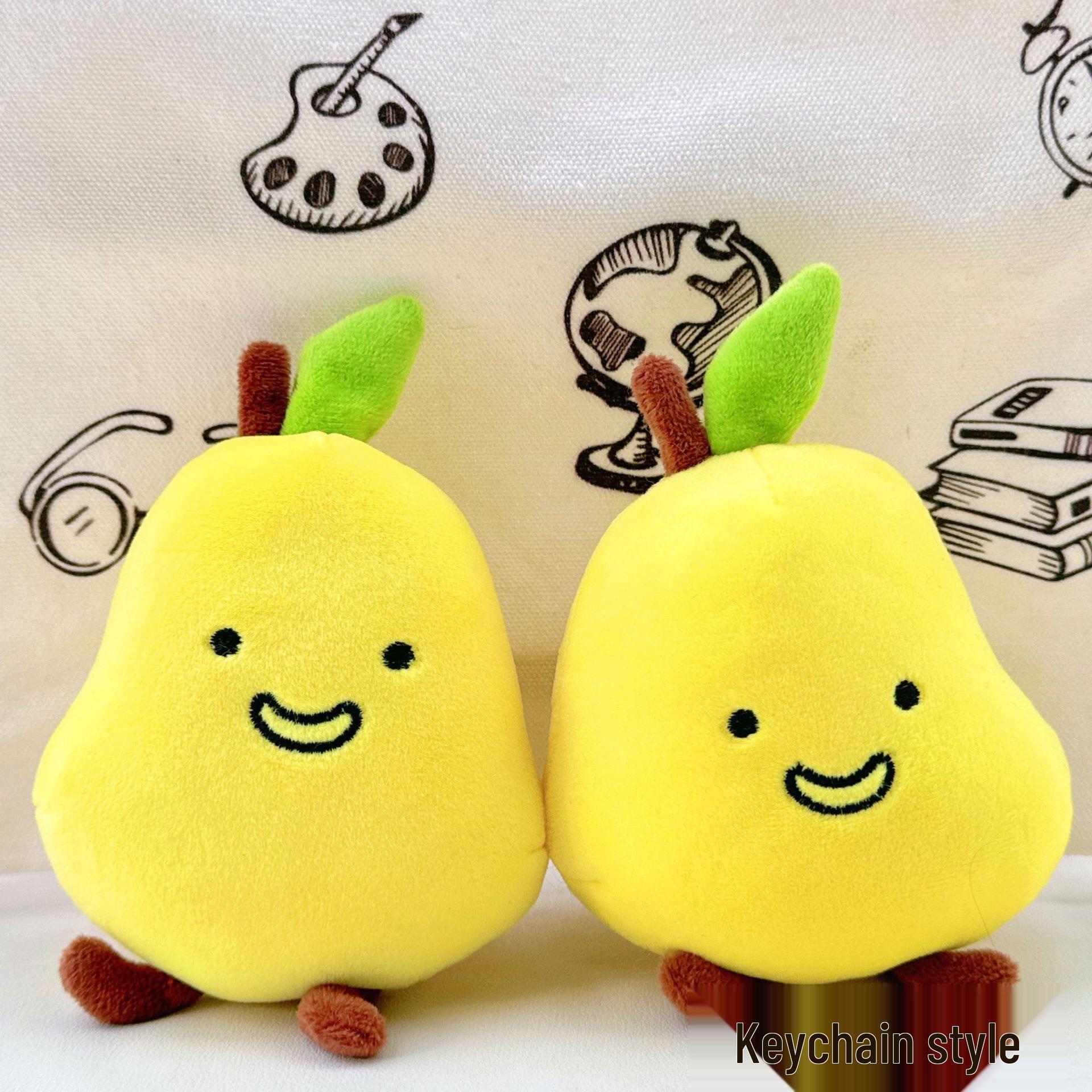 

Niche Influencer Plush Backpack & Cute Pear Keychain Pendant Height 16 cm