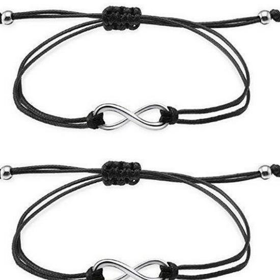 European & American Fashion Double-Layer Black Cord Figure 8 Pendant Ladies Anklet