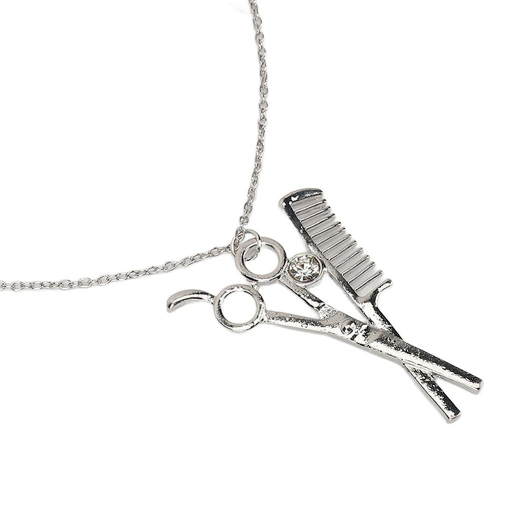 Sax Kam Hänge Halsband Legering Sax Kam Prydnader Utsökt Hår Stylist Hänge