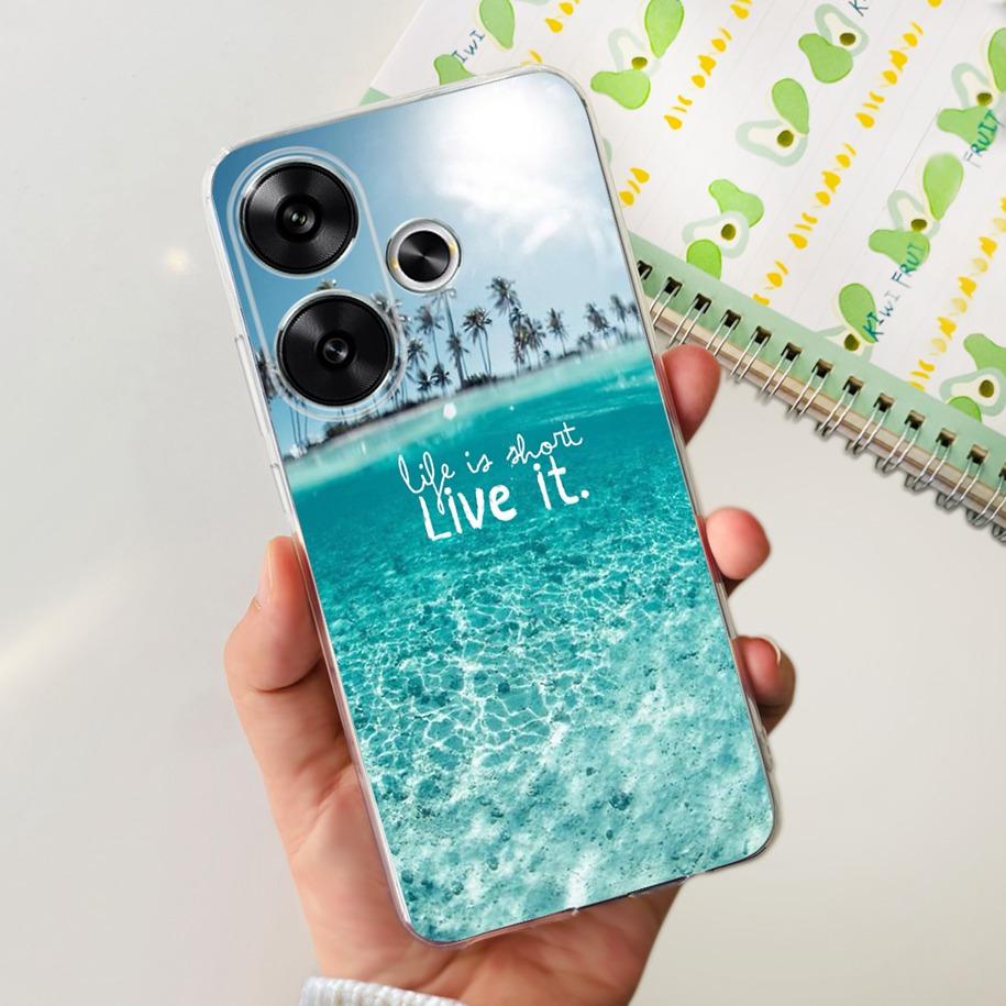 For Xiaomi Poco F6 Case Popular Butterfly Flower Soft Clear Silicone TPU Back Cover For Xiaomi Poco F6 5G F 6 PocoF6 Phone Cases