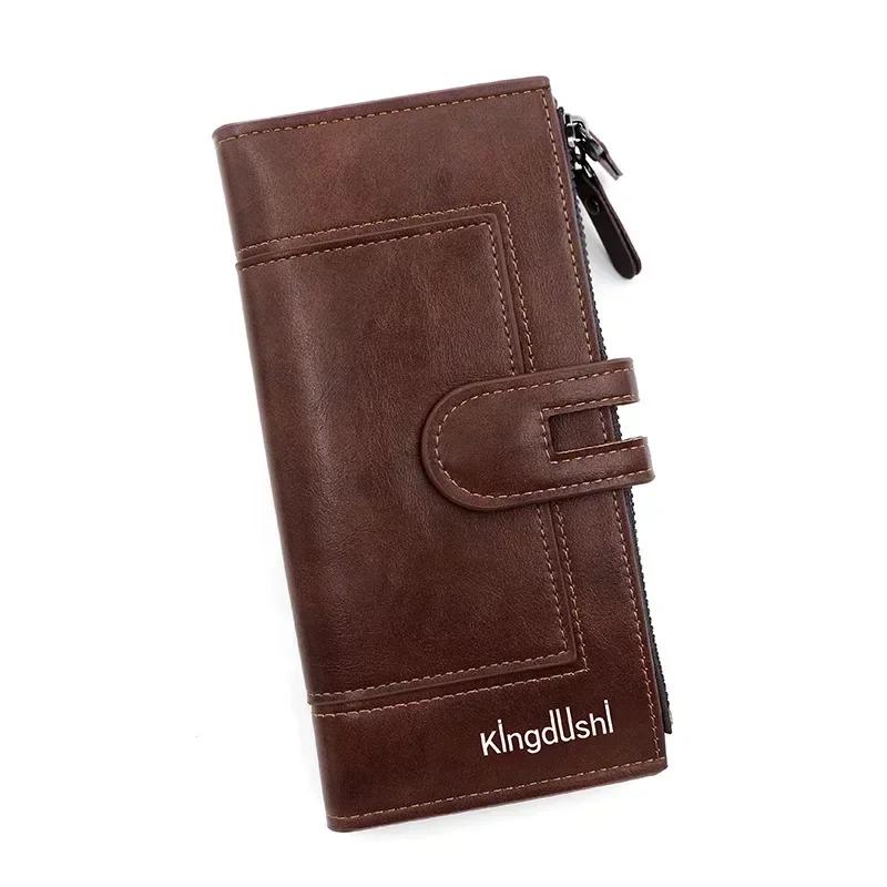 Fashionable Men and Women's Long Wallet, European and American Fashion Phone Bag PU Leather Multi Card Carrying Bags Purses