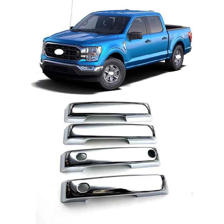 Exterior Door Handles Molding Cover Trim 4PCS Black Car Decoration Accessories for Ford F150 F-150 2021 2022 2023 2024