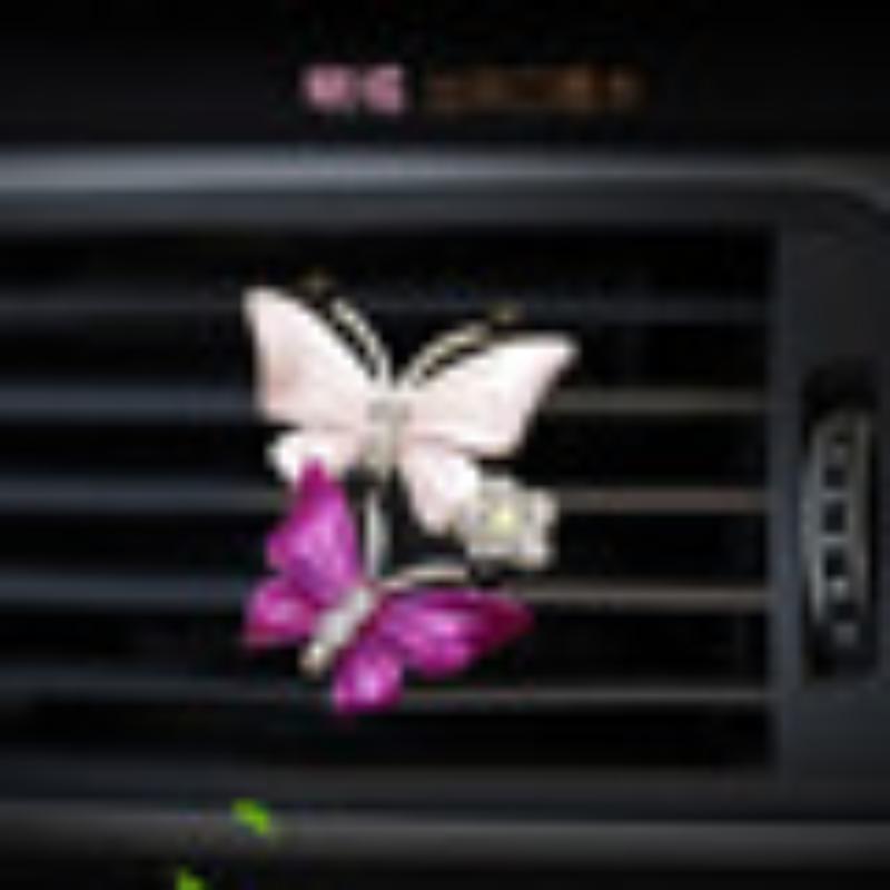 Car Air Conditioning Outlet Perfume Decoration Clip Dual-color Double Butterfly Purification Decoration Clip Car Interior