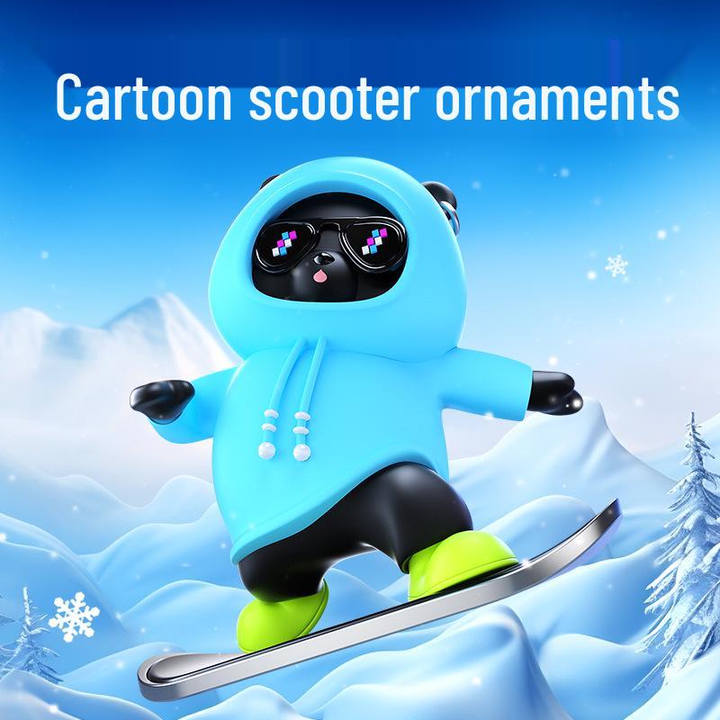 

Car Ornament: Animated Bear Doll on Skateboard for Dashboard Decoration