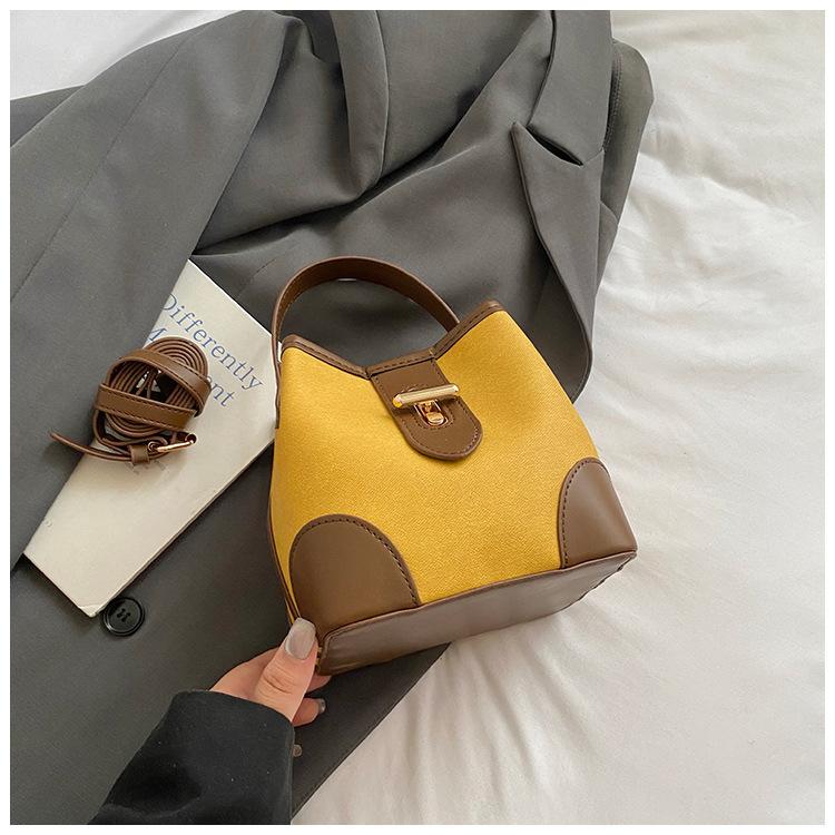 Сегодняшняя популярная нишевая сумка-ведро, новая женская сумка с простой текстурой, на плечо, мессенджер