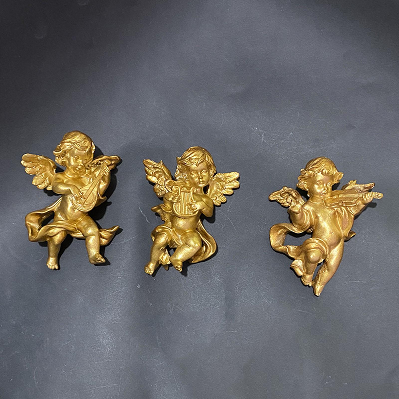 Lovely Angel Statue Wall Sculpture Cherub for Home Bedroom Decoration StyleA