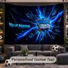 Wall Hanging Tapestry Custom Namehertha bsc Pattern Personalized Printed Fabric Wall Decor