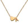Stainless Steel Gold Heart & Alphabet Bead Necklace A-Z