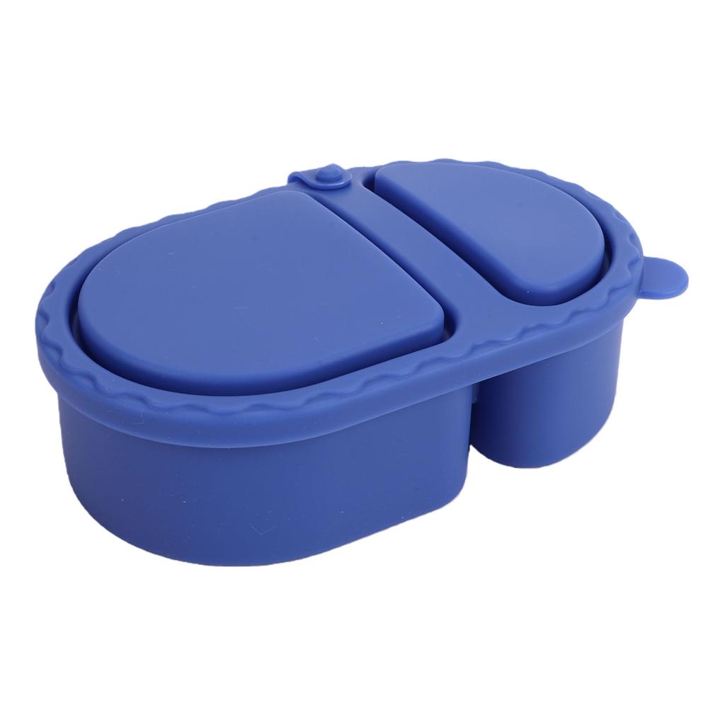 Silicone Lunch Box 240ml 2 Compartments Silicone Snack Container Microwave Dishwasher Safe
