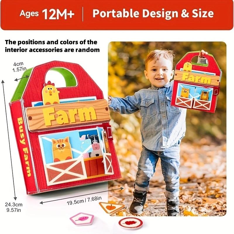 Early Education Enlightenment Busy Board Toys, Story Cloth Book, Colorful Fine Motor Skills Learning Toys, Travel Toys красный
