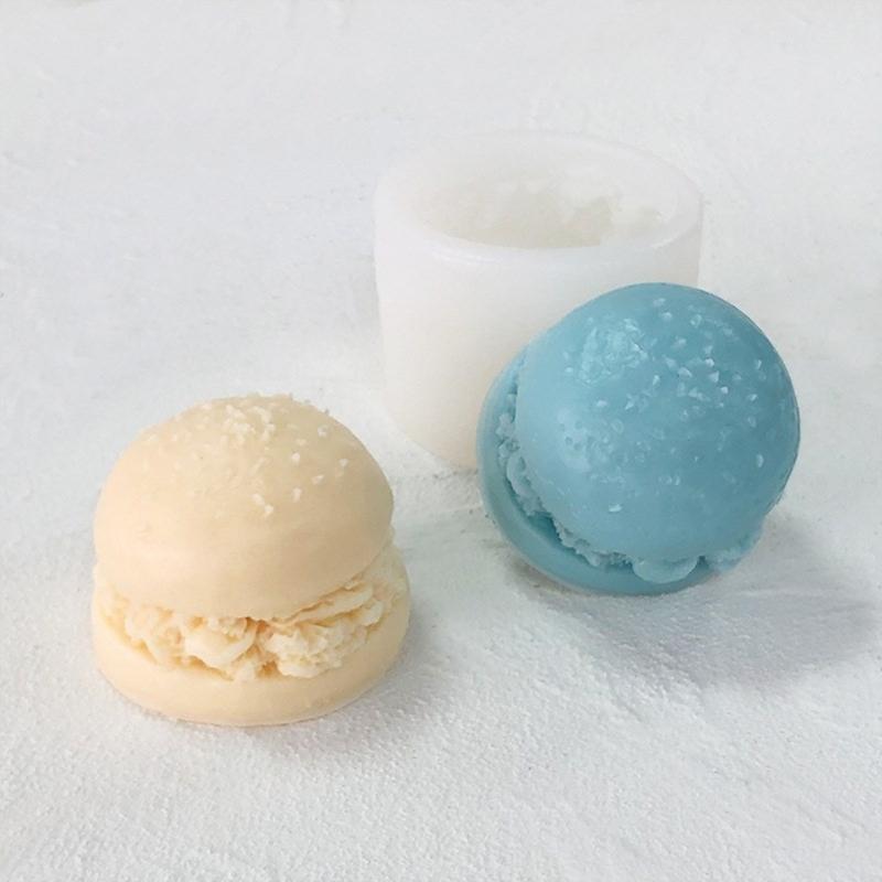Hamburger Silicone Molds for Candle Soap Gypsum Decorations, Hamburger Shaped Candle Molds for Making Birthday Present