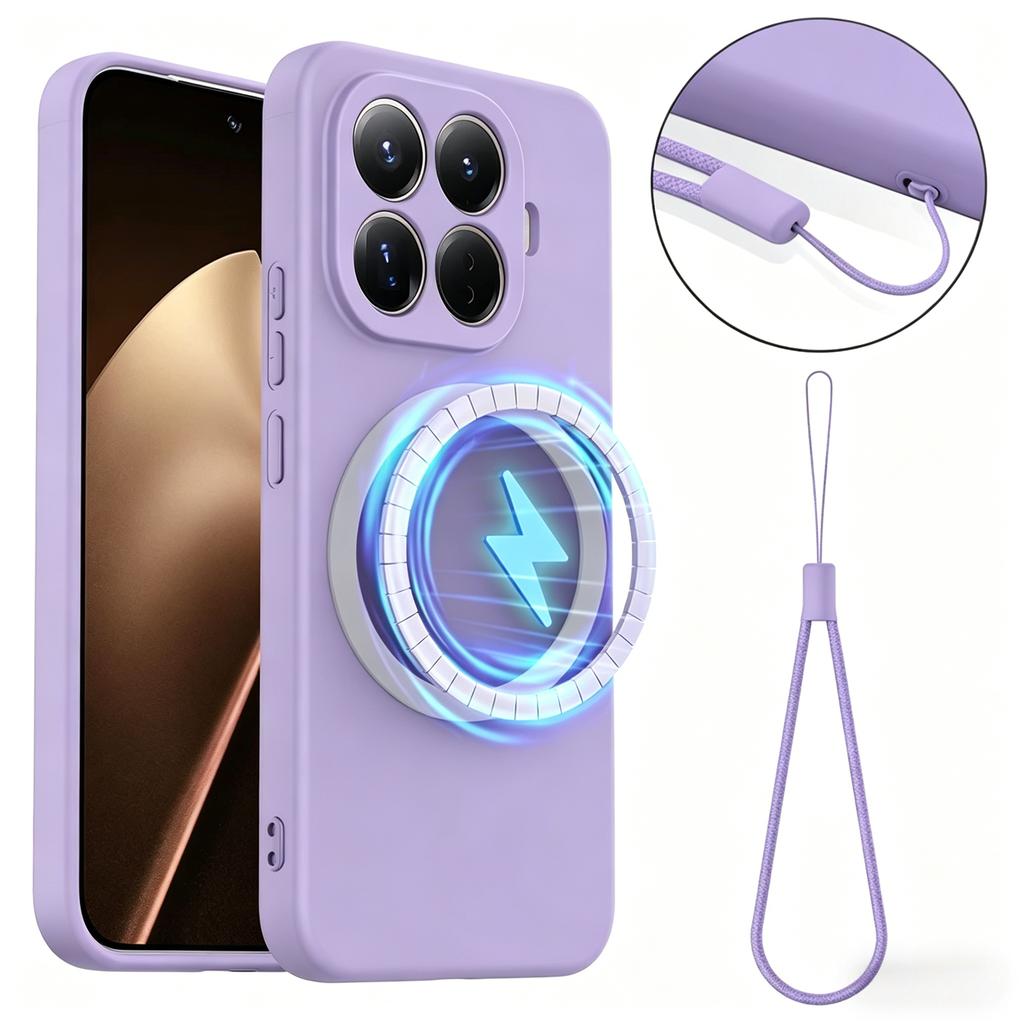 Etui z płynnego silikonu o wrażeniu skóry dla Xiaomi 15T Pro 14T/13T Pro 17 Pro Max 15 Ultra POCO X8 Pro Max M8 Pro F8 Ultra Magnetyczne Pokrowiec