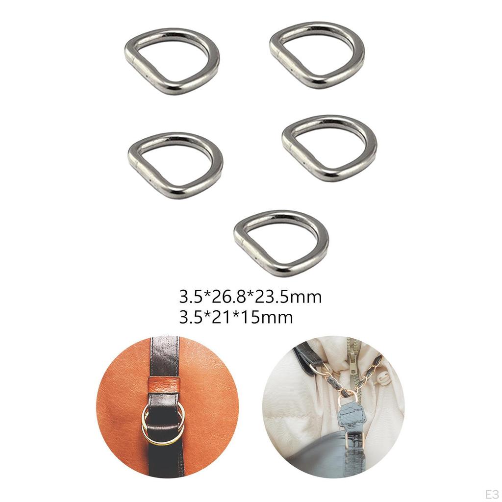 5 sztuk metalowych klamer typu D, niespawanych zapięć klamrowych do pasków toreb