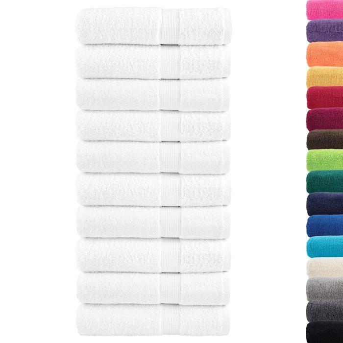 VidaXL Essuie-mains de Qualité Supérieure 10 pcs, Serviettes de Bain, Serviettes à Main, Débarbouillettes de Salle de Bain, 137126
