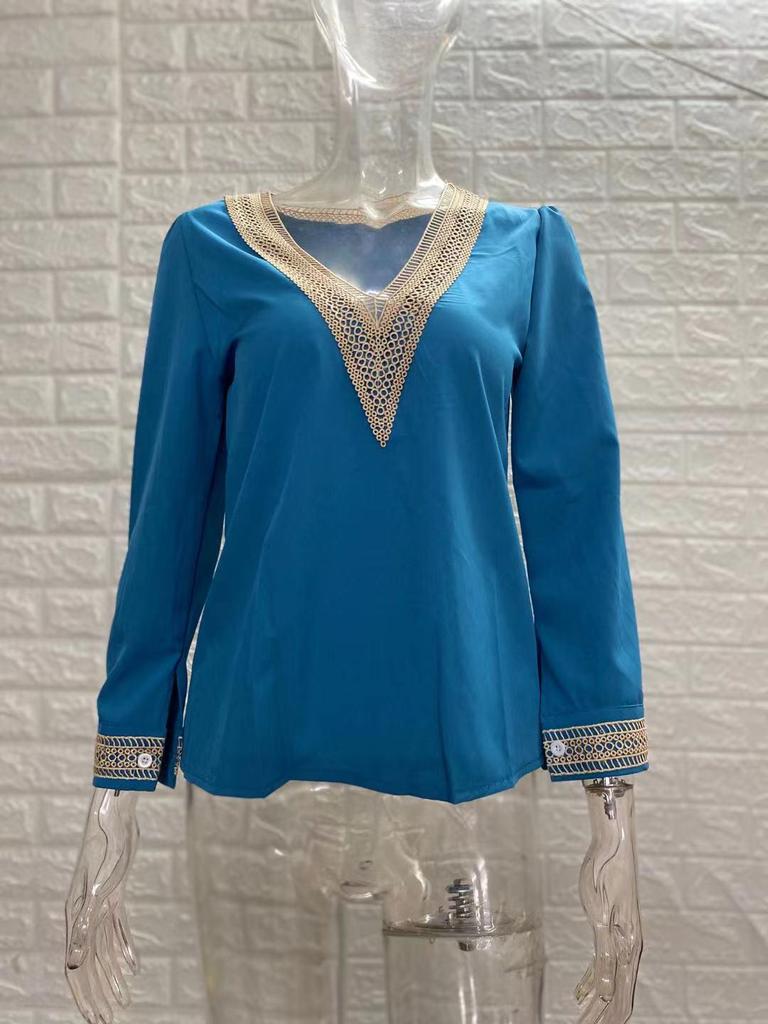 Lace Trim Long Sleeve Shirt - New Autumn Collection