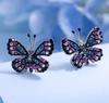 Colorful Butterfly Stud Earrings for Women, Cute Pierced Jewelry