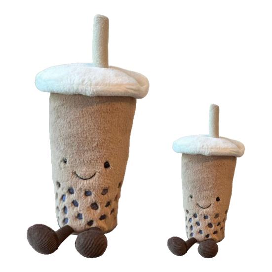 Milk Tea Plush Toy Soft Fluffy Pearl Milk Tea Cup Doll Large Hugable Pillow Small Cute Cushion for Sofa Bedroom Decor