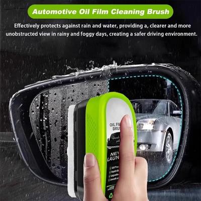 Car Glass Oil Film Remover Automotive Sponge Cleaning Brush Front Inner Windshield Glass Oil Film Cleaner For Car Cleaning Amagi
