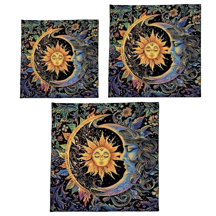 Moons and Sun Tarots Tablecloth Astrologys Witchcrafts Deck Cloth Wall Decoration