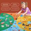 Felt Farm Zoo Storyboard Set 56pcs, Home Teaching Interactive Game, Animal Insect Cognitive Education 40X29.4in