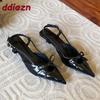 Fashion Fashion Shallow Women Low Heel Sandals Shoes Female Pointed Toe Footwear Butterfly-Knot Ladies Heeled Sandals Shoes Pumps