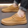 Autumn New Thick Baseplate Shoes Men's Shoes Leather Surface Fashion Trendy Versatile Sports and Leisure Shoes Single Shoes