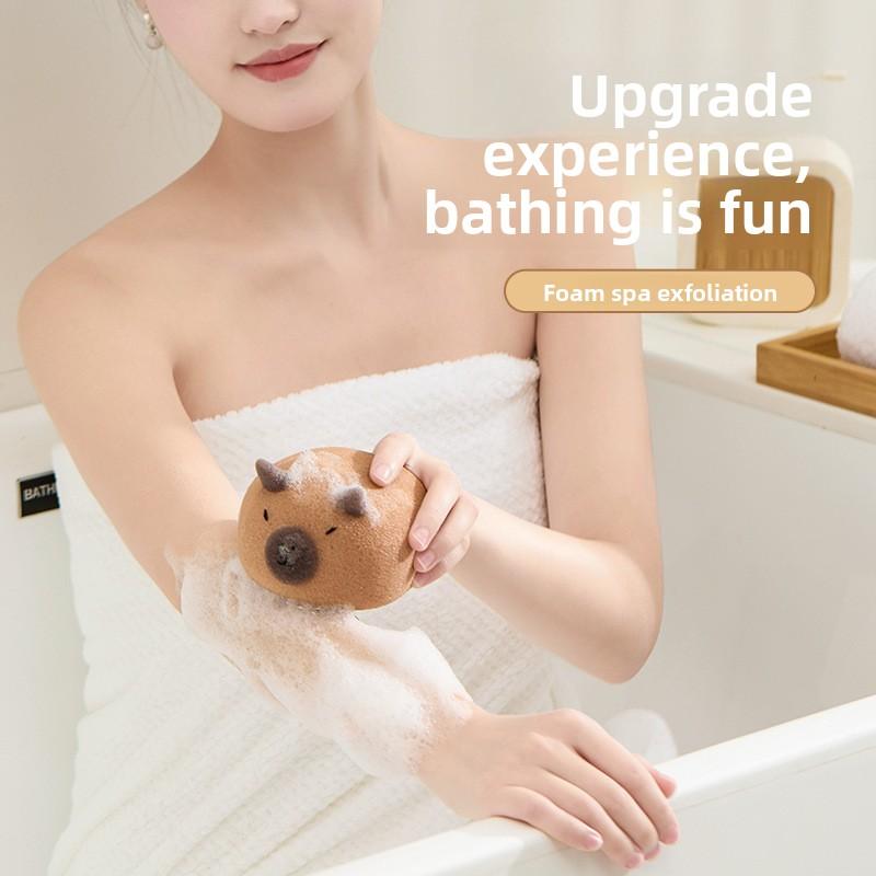 1 ШТ Капібара Губка для ванни Душова мочалка для всього тіла Відлущування Масажна щітка Скрабер Щітка для тіла Губка Щітка Аксесуари для ванної