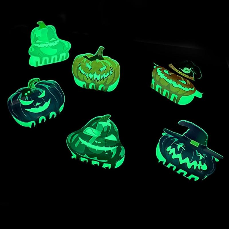 Pinza per Capelli Artiglio per Capelli Zucca Ornamento Grande Presa Barretta di Halloween