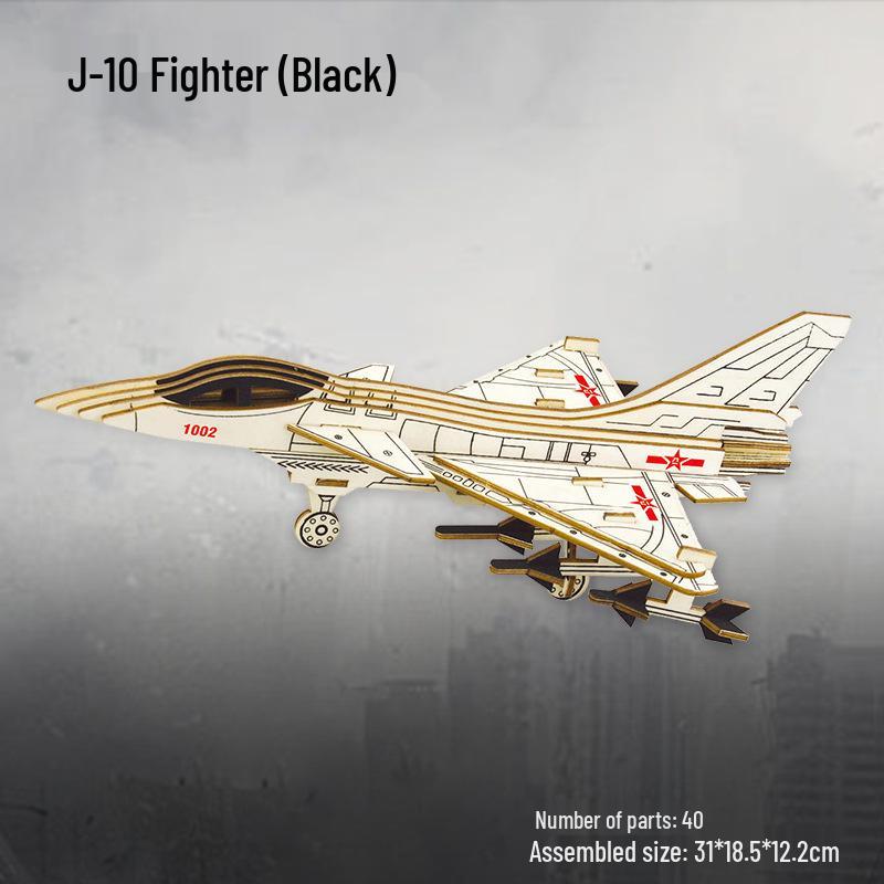 Wooden 3D Airplane Puzzle Educational DIY Toy for Children