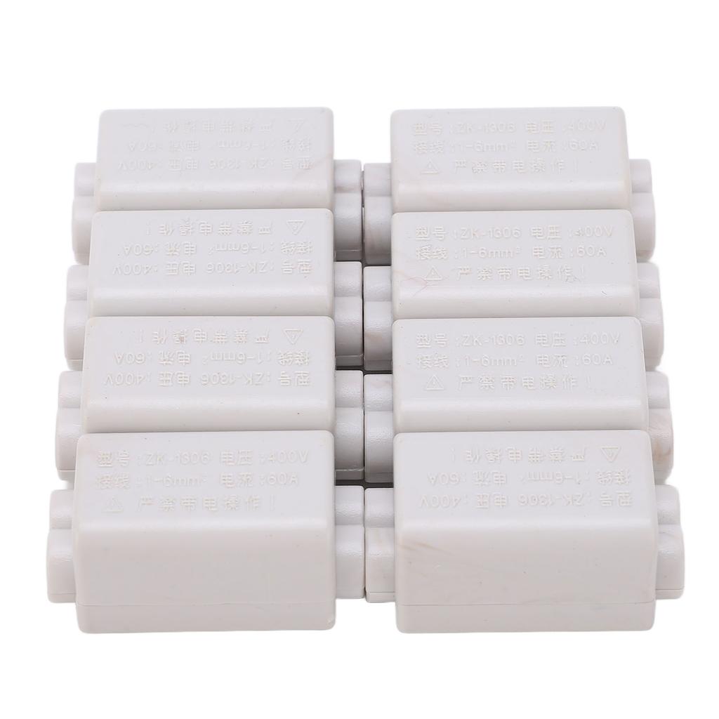 8Pcs Wire Connector T Type Splicer Screw Terminal Block Set Kit 400V 60A ZK‑1306