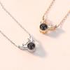 Necklace for Women, One Deer with You Projection of Versatile Collarbone Chain Trendy Antler Pendant Road Couple Commemorative Gift