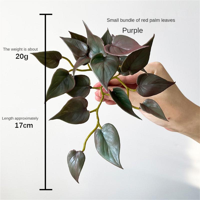 Soft Glue Succulent Plant Mini Artificial Leaves Copper Money Grass Anthurium Leaf Household Decor Desktop Display Party Supply