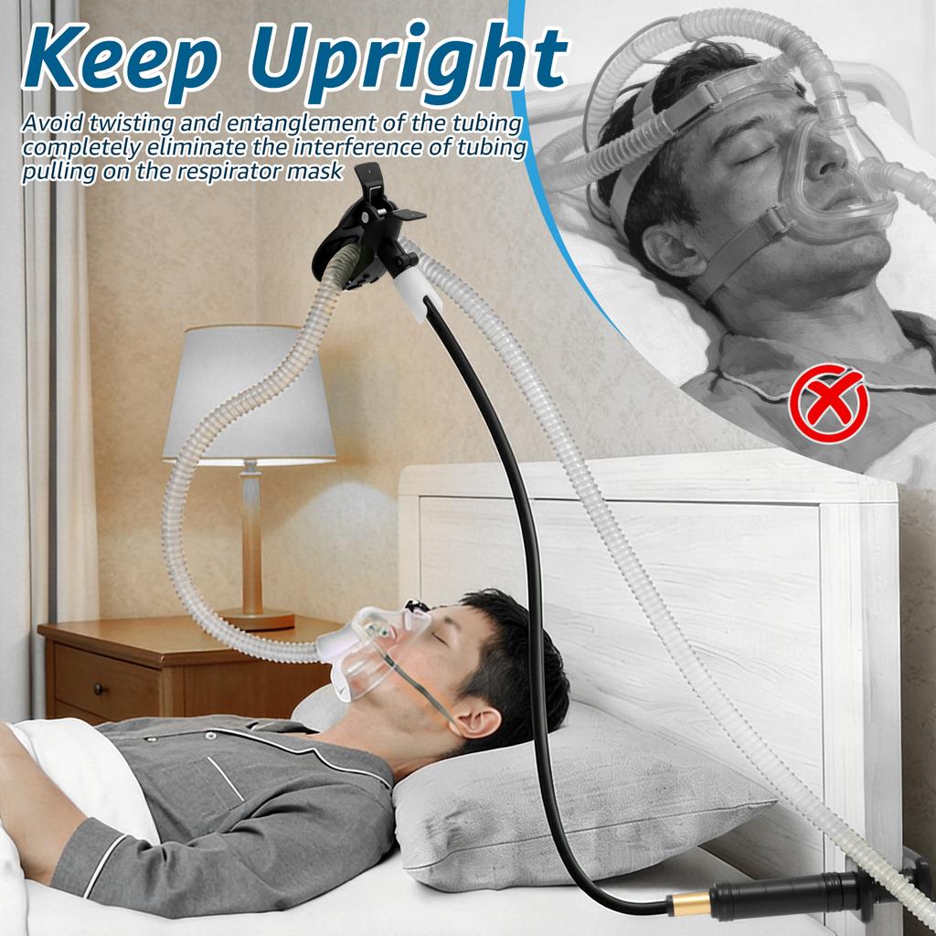 Supporto Universale per Tubo CPAP per Dormire, Appendi Tubo CPAP Senza Intrecci, Regolabile, Girevole, Evita Perdite e Attorcigliamento del Tubo