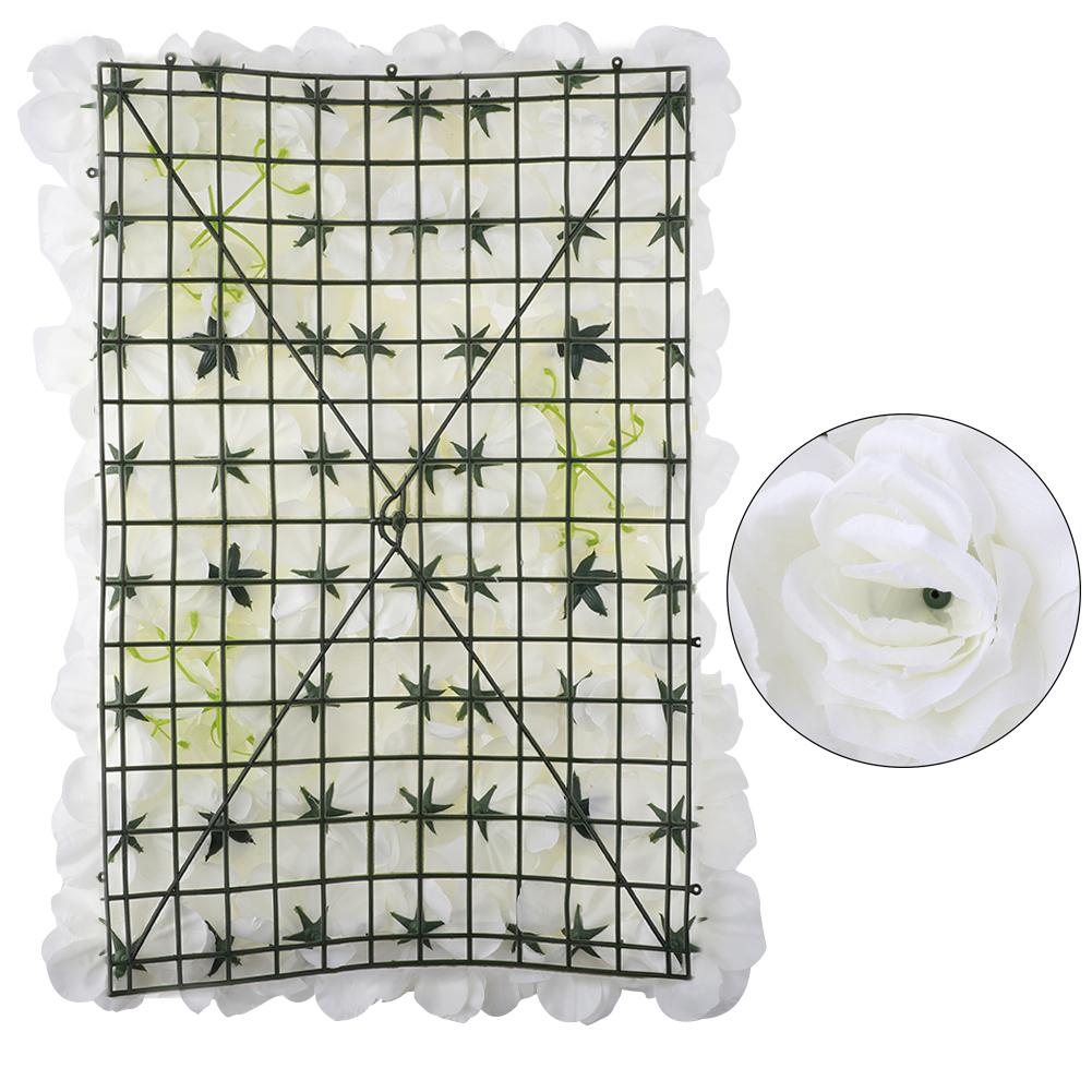 40x60cm Silk Rose Hydrangea Flower Wall Wedding Backdrop Decor Cream White Artificial Floral Panel