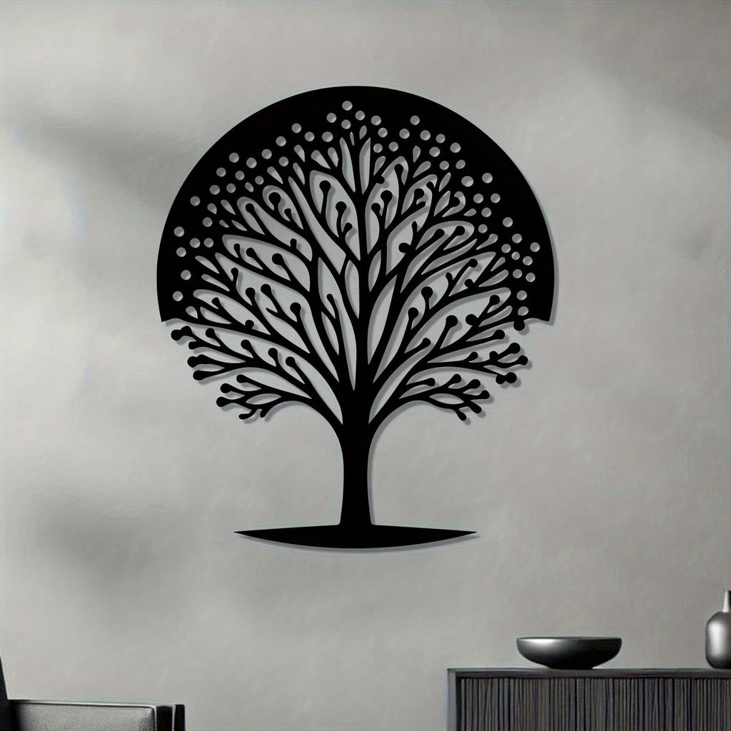Metal Tree of Life Wall Art Sculpture Weather Resistant Iron Garden Fence Decoration Gift