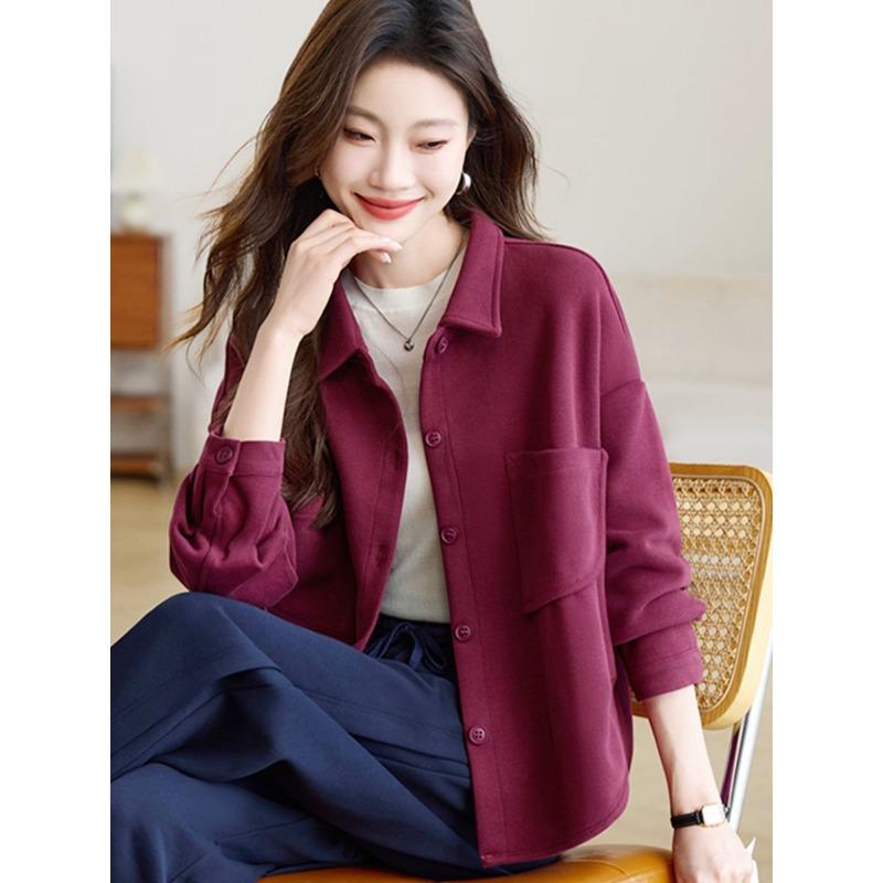 Spring Autumn Womens Hoodie Coat Loose Fit Korean Style Fashionable Belly Cover Cardigan Casual Top