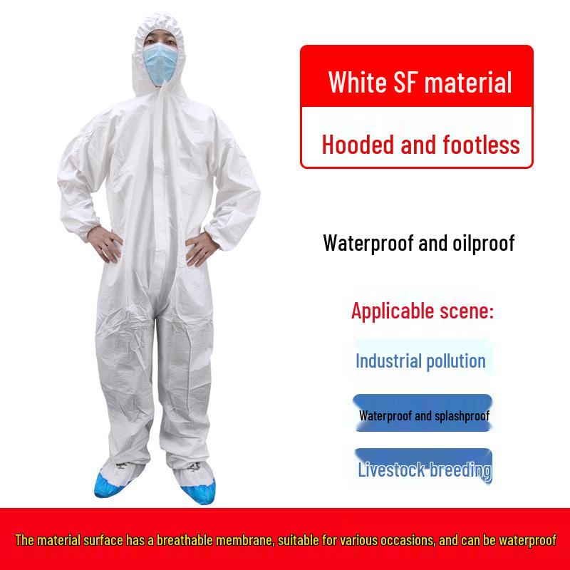 Disposable Waterproof Breathable Isolation Suit with Non-Woven Fabric for Farming and Animal Husbandry
