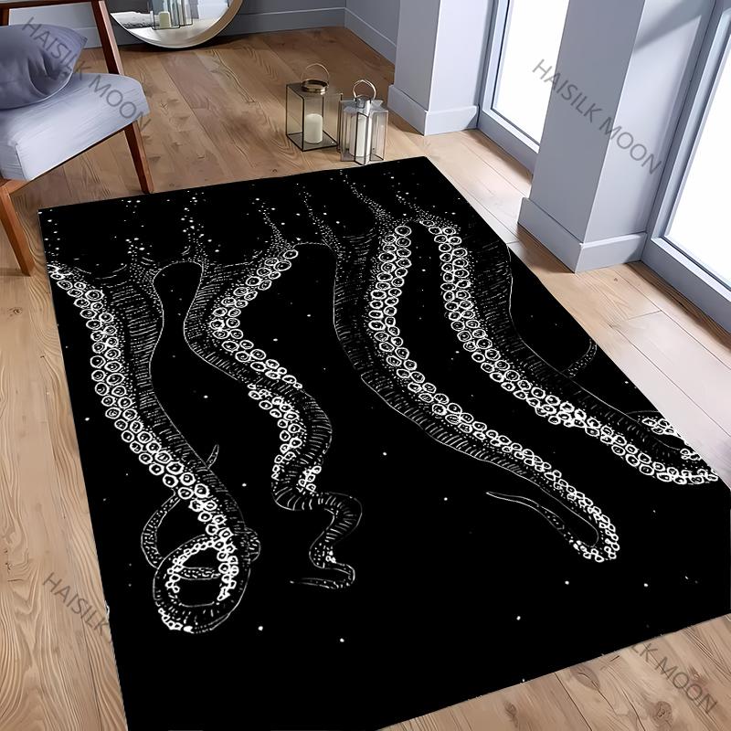 3D HD Oktopus Gedruckter Teppich Computerraum Spielzimmer Rutschfeste Dekorative Matte Wohnzimmer Schlafzimmer Büro Großflächiger Teppich Tolles Geschenk