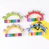 Half-Round Wooden Leather Hand Rattle: Orff Music Toy for Infant & Toddler Education