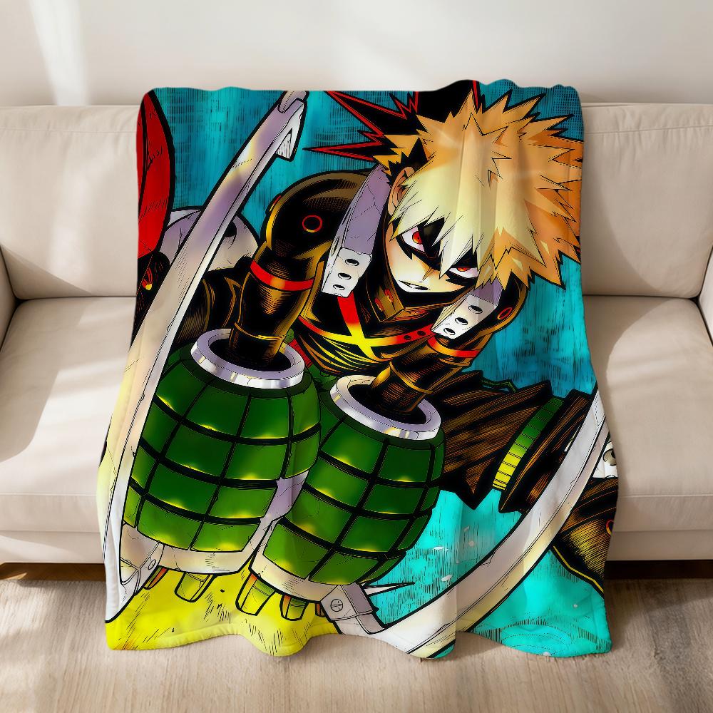 Cool Anime K-Katsuki B-Bakugo Fanart Flannel Soft Warm Plush Blanket Sofa Living Room Pet Hogar Bedroom Gift Home Car Portable