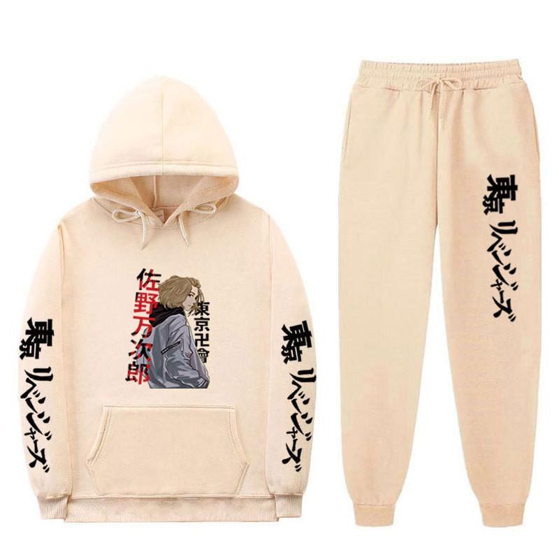Mens Oversized Hooded Sweatshirt Set With Side Pockets Streetwear Style Cotton Blend Warm Winter Outfit