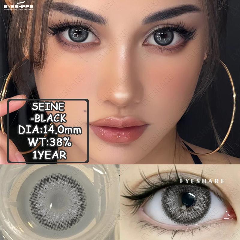 Eyeshare Neue farbige Kontaktlinsen 2 Stück/Jahr Lila Grau Mode Kontaktlinsen Schwarze natürliche Farbkontaktlinsen Grüne Augen Schönheitslinsen