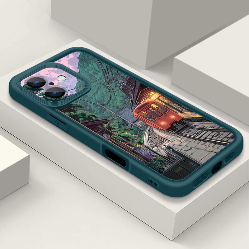 Para iPhone 13 Funda Diseño de Tren Marino de Anime Cubierta Suave de TPU Silicona Para iPhone 14 15 Pro Max 12 11 16e Funda iPhone 16 Pro Max