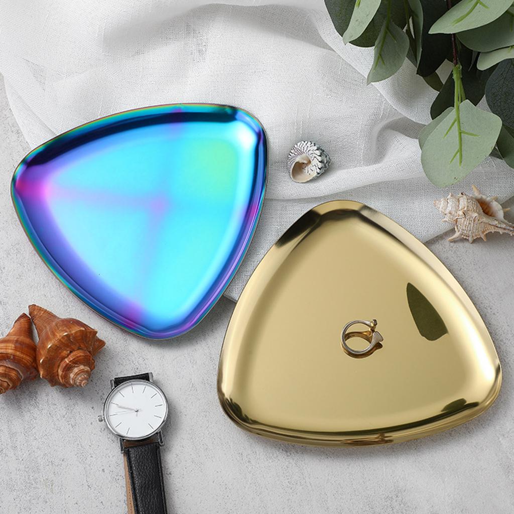 Elegant Triangle Shaped Metal Tray For Jewelry And Cosmetic Storage Decorative Organizer For Home Office Display