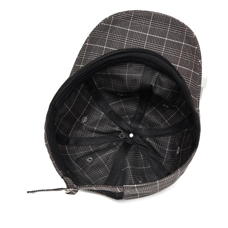 Plaid Short Brim Baseball Cap for Unisex Spring Summer Vintage Cap Outdoor Sun Hat