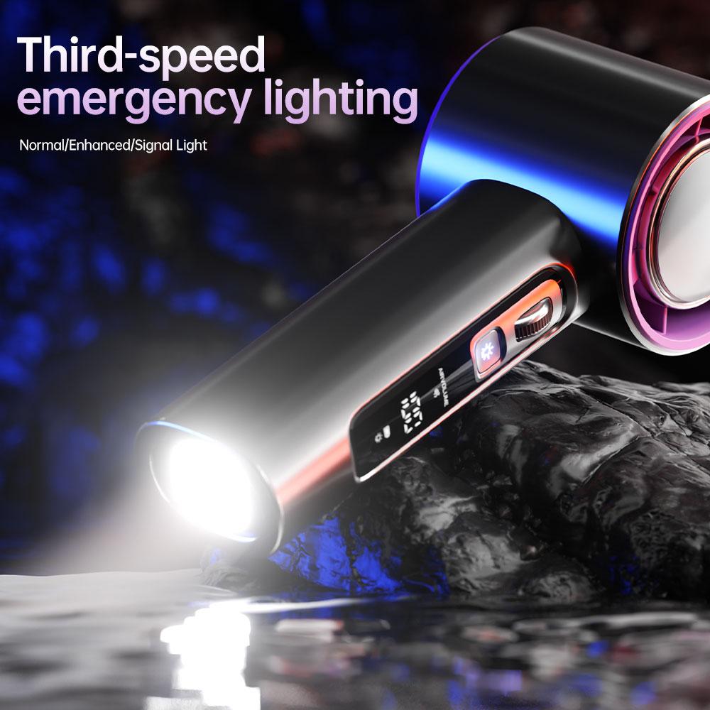 100 Speed High-speed Handheld Electric Fan with Flashlight USB Mini Portable Charging Small Fan Desktop Small Electric Fan