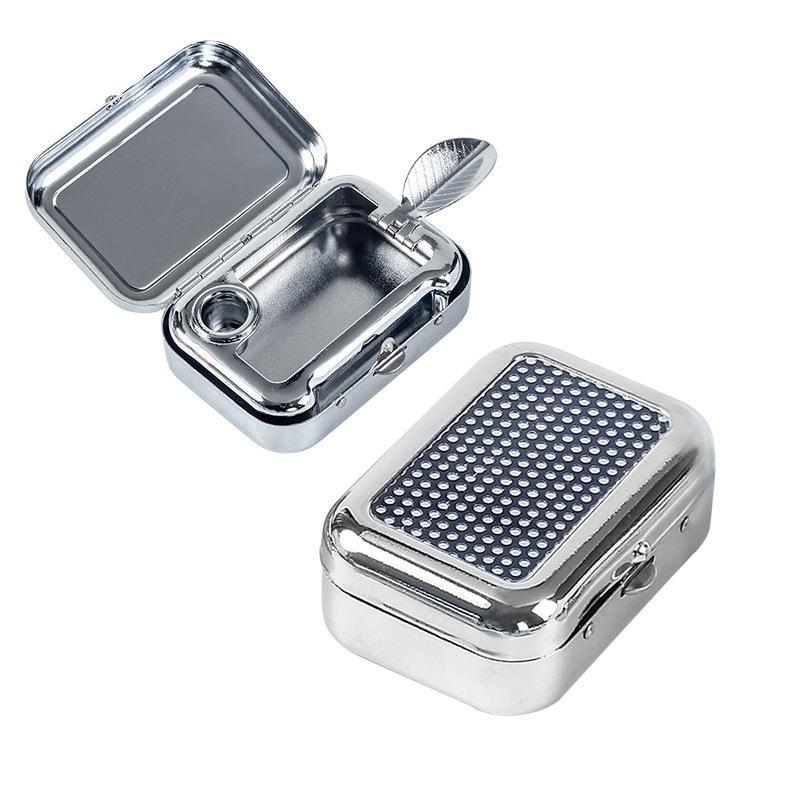 Stainless Steel Portable Ashtray With Sealed Lid Pocket Size For Outdoor Camping Driving Travel Use