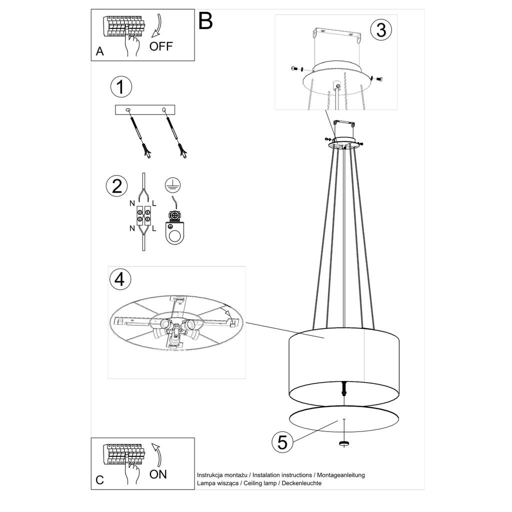 Lampa Wisząca Coverto 5 E27 Czarny Lumilo 07.299.44