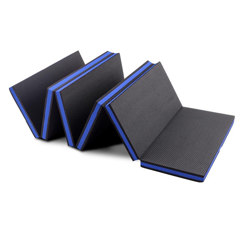 Mechanical Work Mat With Handle Foldable EVA For Car Repair Mat Portable Waterproof For Car Use Blue  Black