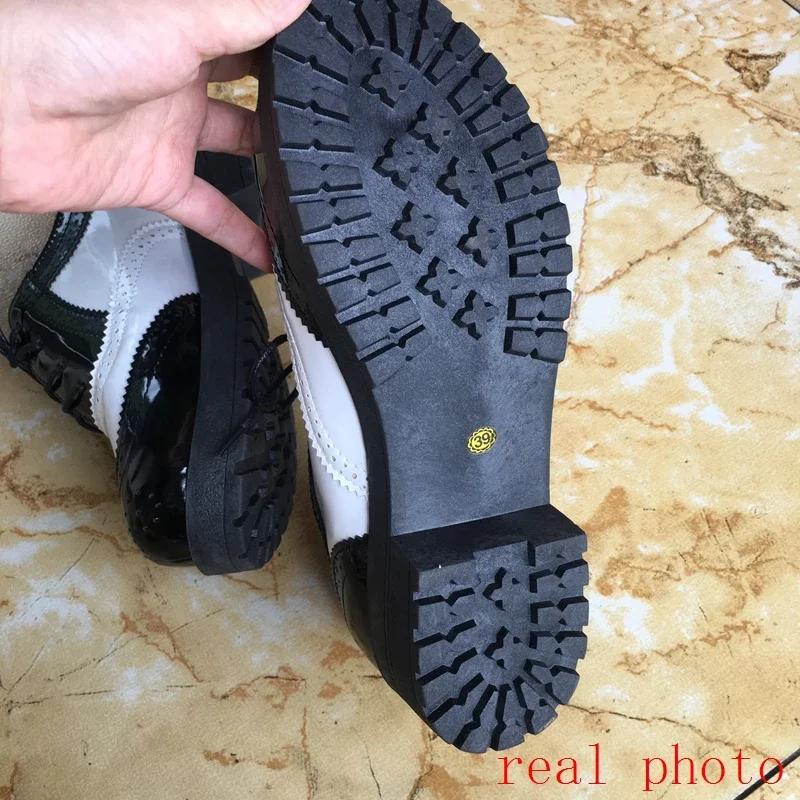 British style women brogue shoes cross tied mixed color round toe wingtip oxfords casual footwear sapatos chaussures